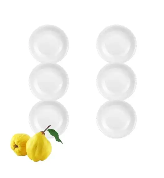 LUMINARC FESTON Talerz deserowy 19 cm komplet 6 sztuk biały / szkło hartowane