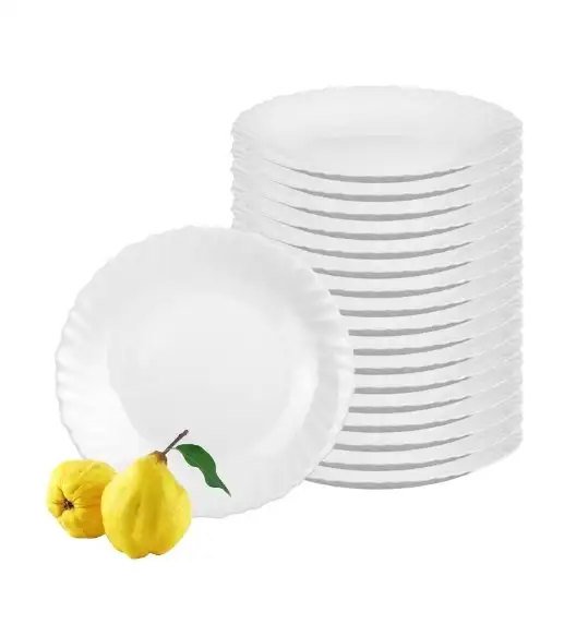 LUMINARC FESTON Talerz głęboki 23 cm komplet 18 sztuk biały / szkło hartowane