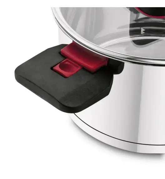 TADAR EVOCOOK Komplet 3 garnków z pokrywkami / składane uchwyty / stal nierdzewna 