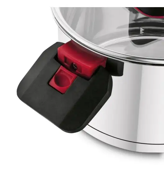 TADAR EVOCOOK Komplet 3 garnków z pokrywkami / składane uchwyty / stal nierdzewna 