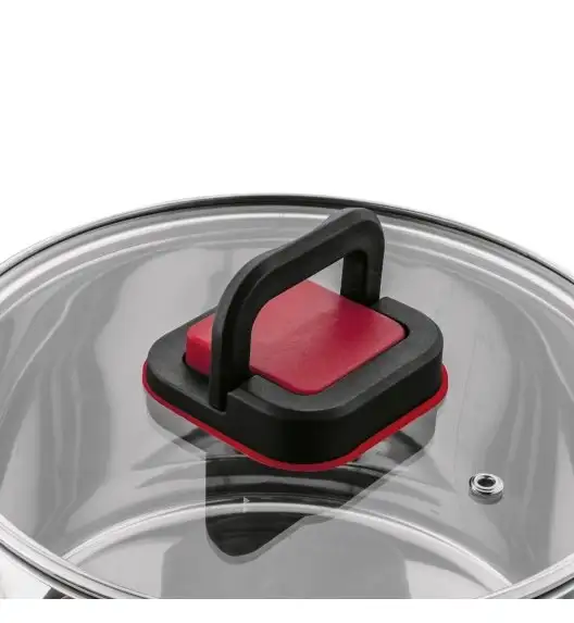 TADAR EVOCOOK Komplet 3 garnków z pokrywkami / składane uchwyty / stal nierdzewna 