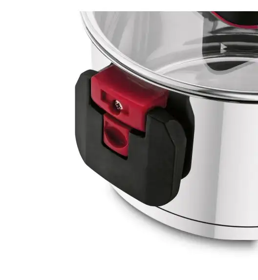 TADAR EVOCOOK Komplet 3 garnków z pokrywkami / składane uchwyty / stal nierdzewna 