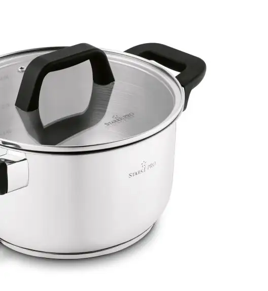 STARKE PRO SFERA Komplet 3 garnków z pokrywkami / stal nierdzewna 