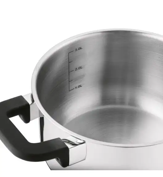 STARKE PRO SFERA Komplet 3 garnków z pokrywkami / stal nierdzewna 