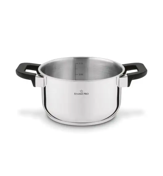 STARKE PRO SFERA Komplet 3 garnków z pokrywkami / stal nierdzewna 