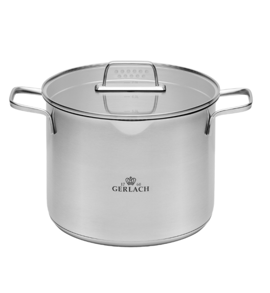 GERLACH AMBIENTE PLUS Komplet Garnki z pokrywkami 10 el + Garnek 7 l Gerlach Ambiente / stal nierdzewna 18/10