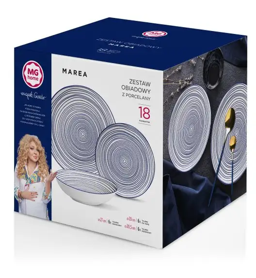 MG HOME | ZESTAW SERWIS OBIADOWY PORCELANOWY MAREA 18 EL 6 OS
