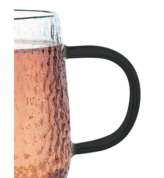 MG HOME | DECO Zestaw 4 szklanek termicznych z uchem 350 ml / czarne