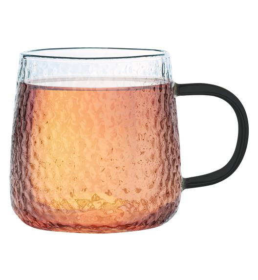 MG HOME | DECO Zestaw 4 szklanek termicznych z uchem 350 ml / czarne