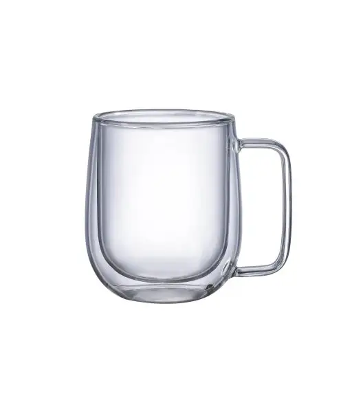 MG HOME | RENZA Zestaw 2 szklanek termicznych z uchem 250 ml / podwójne ścianki