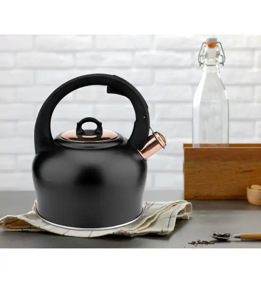 MG HOME | ROSE GOLD Czajnik tradycyjny z gwizdkiem 3 l / stal nierdzewna