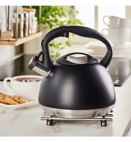 MG HOME | BLACK Czajnik tradycyjny z gwizdkiem 3 l / stal nierdzewna