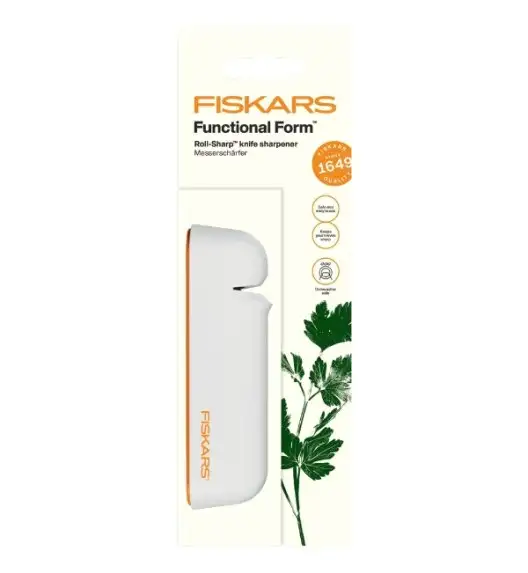 FISKARS CONTROL 1073023 Zestaw 5 noży kuchennych w czarnym bloku + Ostrzałka Functional Form