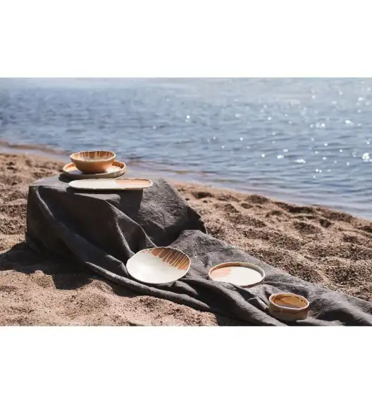 WYPRZEDAŻ! VERLO SAMTO Talerz okrągły płaski śr. 28 cm / kremowy