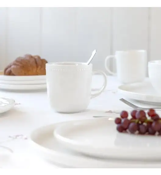 AMBITION | PERLINE KUBEK 380 ML BIAŁY / porcelana