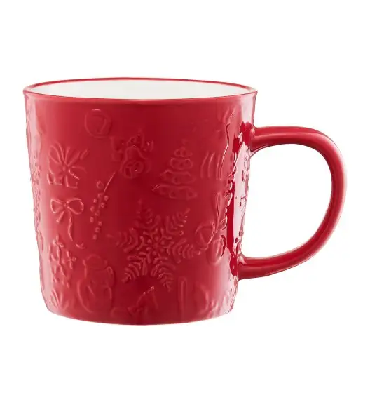 AMBITION FROSTY Kubek świąteczny 380 ml / czerwony / porcelana