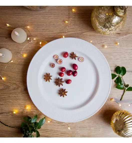 AMBITION | CURLY TALERZ OBIADOWY 25 CM BIAŁY