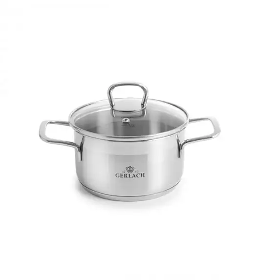 GERLACH BRAVA Komplet Garnki z pokrywkami 8 el + patelnie Gerlach Granitex 28, 20 cm + pokrywki uniwersalne 20,28 cm