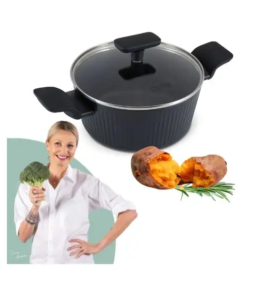 STUTSA VARMA Garnek 2,5 L z pokrywką 20 cm / nieprzywierająca powłoka non stick