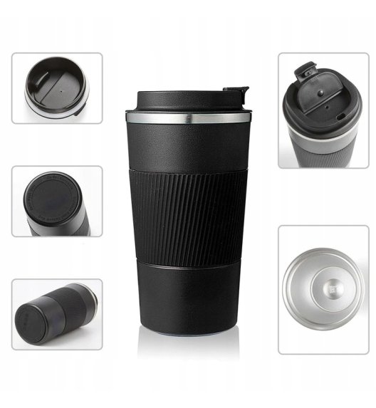 KAIA HOME | Komplet 2x Kubek termiczny 510 ml + 380 ml / czarne