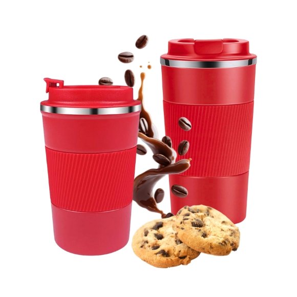 KAIA HOME | Komplet 2x Kubek termiczny 510 ml + 380 ml / czerwone