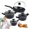STUTSA | VARMA Komplet garnków 6 el (R16, 20, 24 cm) + patelnia thermo spot 28 cm + pok uni