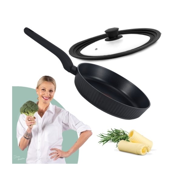 STUTSA | VARMA Patelnia z HeatRing 24 cm + pokrywka silikonowa 3w1