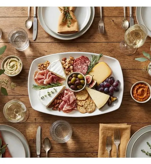 KAIA HOME BASIC Półmis prostokątny 29,5x19,5 cm biały / ceramika