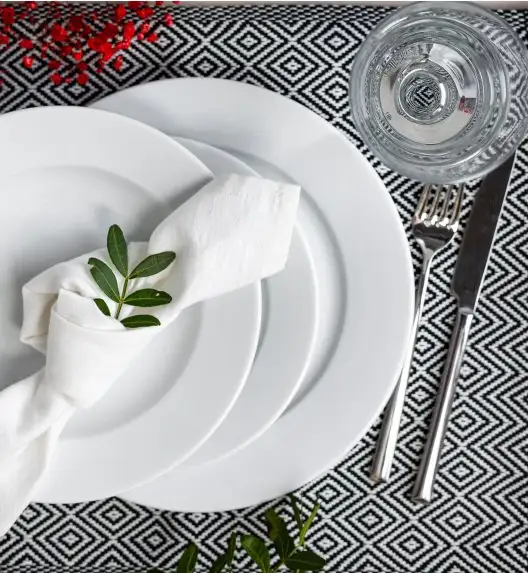 LUBIANA CORONA 0613 Talerz obiadowy 26 cm | biała porcelana 