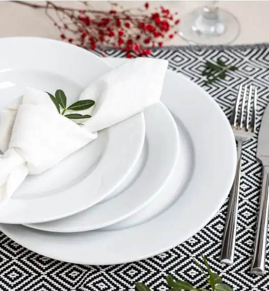 LUBIANA CORONA 0613 Talerz obiadowy 26 cm | biała porcelana 