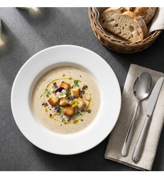 LUBIANA CORONA 0612 Talerz głęboki 22,5 cm | biała porcelana 