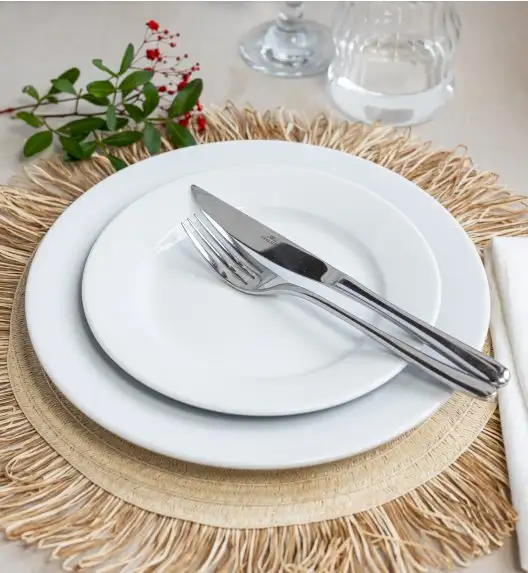 LUBIANA CORONA 0613 Talerz obiadowy 26 cm x 12 sztuk | biała porcelana 