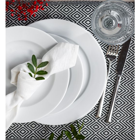 LUBIANA CORONA 0613 Talerz płytki 23,5 cm x 6 sztuk | biała porcelana 