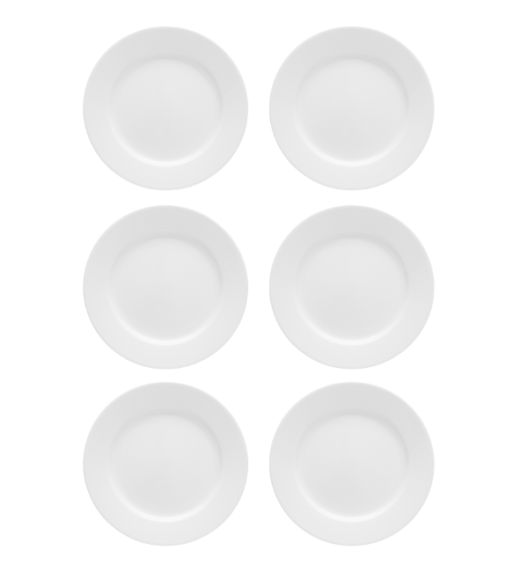 LUBIANA CORONA 0613 Talerz płytki 23,5 cm x 6 sztuk | biała porcelana 
