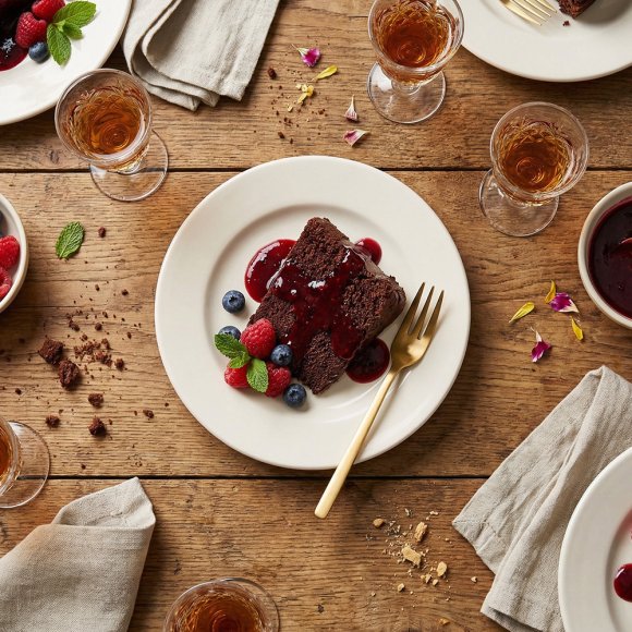 KAIA HOME AURA II Talerz deserowy 17 cm / ceramika ecru