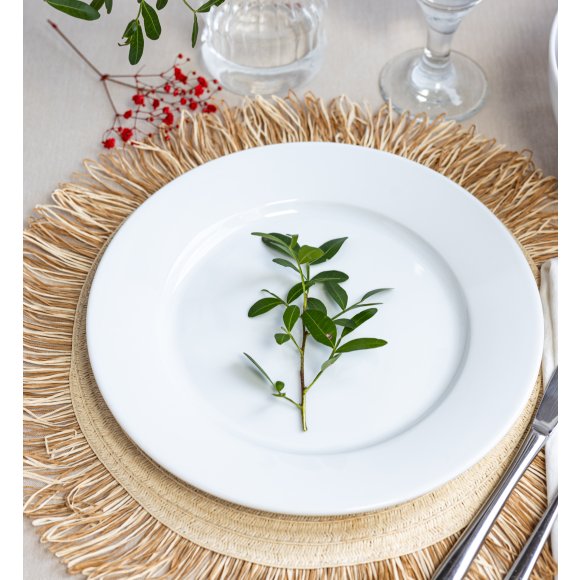 LUBIANA CORONA 0613 Talerz płytki 23,5 cm x 12 sztuk | biała porcelana 