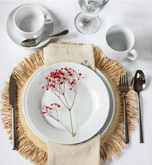 LUBIANA CORONA 0613 Talerz płytki 23,5 cm x 12 sztuk | biała porcelana 