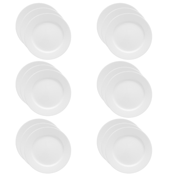 LUBIANA CORONA 0613 Talerz płytki 23,5 cm x 18 sztuk | biała porcelana 