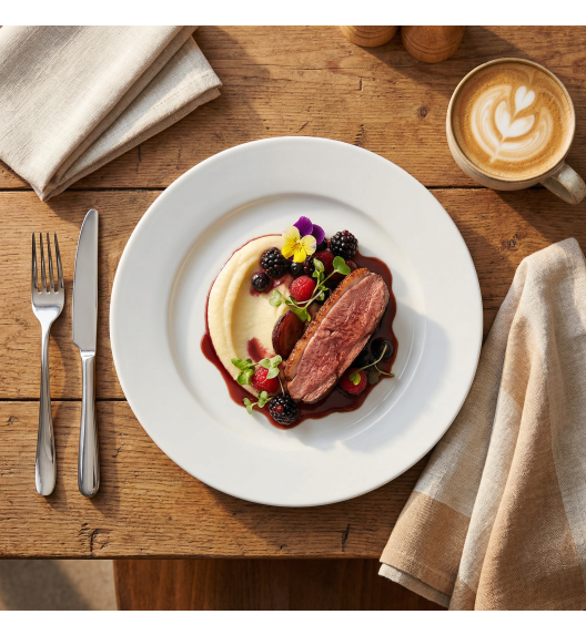 LUBIANA CORONA 0613 Talerz płytki 23,5 cm x 60 sztuk | biała porcelana 