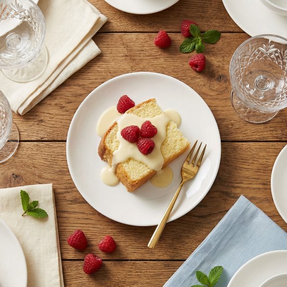 KAIA HOME BASIC Talerz deserowy 19 cm / biała ceramika