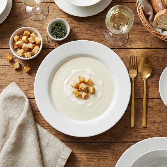 KAIA HOME BASIC Talerz głęboki 22 cm / biała ceramika