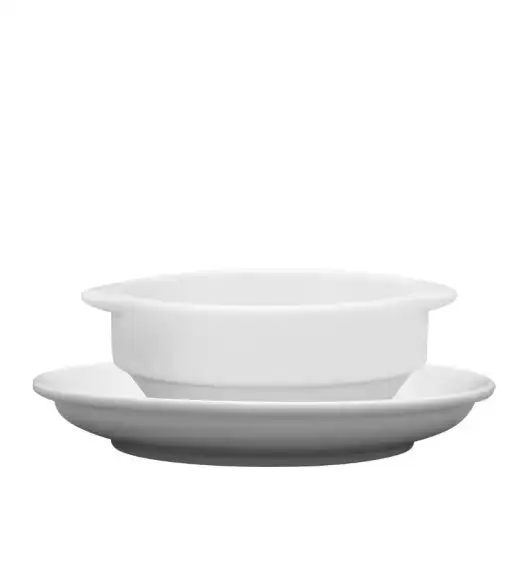 LUBIANA CORONA 0612 Bulionówka 300 ml + spodek 14,5 cm x 6 sztuk | biała porcelana 