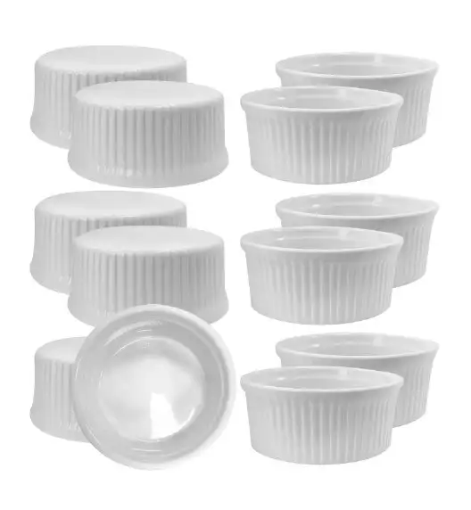 KAIA HOME BASIC Naczynie do zapiekania czarka ramekin 200 ml 12 sztuk / ceramika