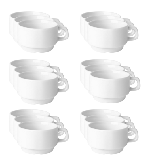 LUBIANA CORONA 0601 Filiżanka niska 200 ml bez spodka x 18 sztuk | porcelana