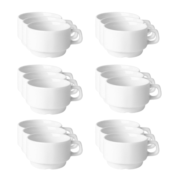 LUBIANA CORONA 0601 Filiżanka niska 200 ml bez spodka x 18 sztuk | porcelana