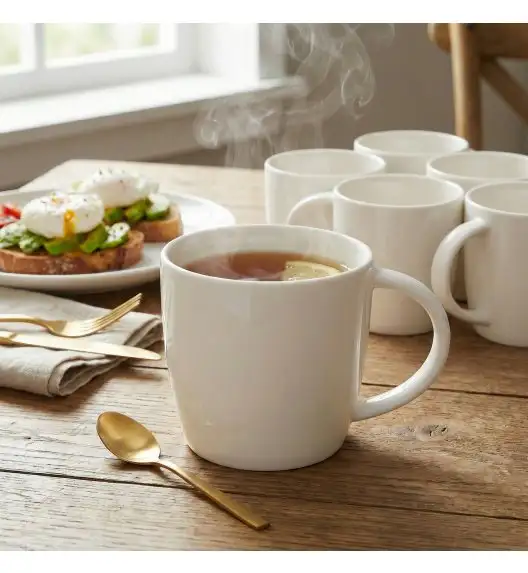 KAIA HOME AURA Kubek duży jumbo 600 ml 18 sztuk / ceramika ecru