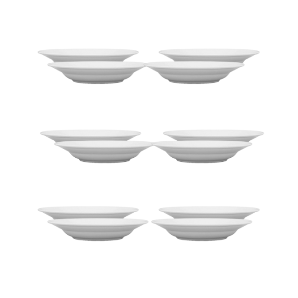 LUBIANA CORONA 0612 Talerz głęboki 22,5 cm x 12 sztuk  | biała porcelana 