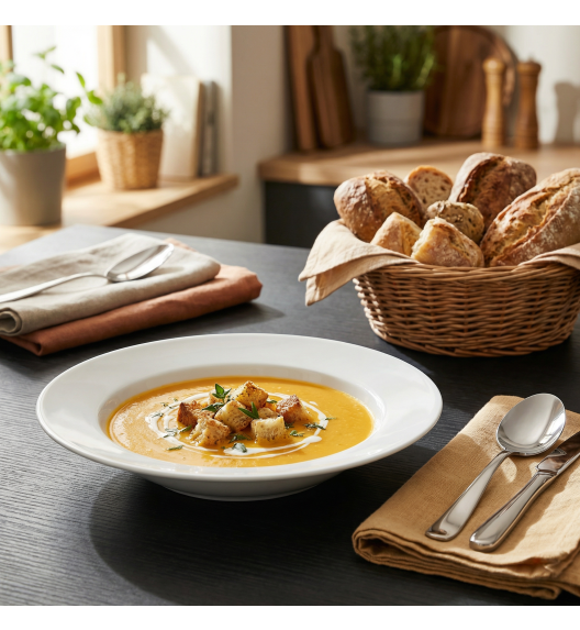 LUBIANA CORONA 0612 Talerz głęboki 22,5 cm x 18 sztuk  | biała porcelana 