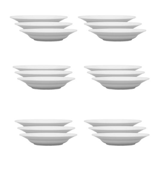 LUBIANA CORONA 0612 Talerz głęboki 22,5 cm x 60 sztuk  | biała porcelana 