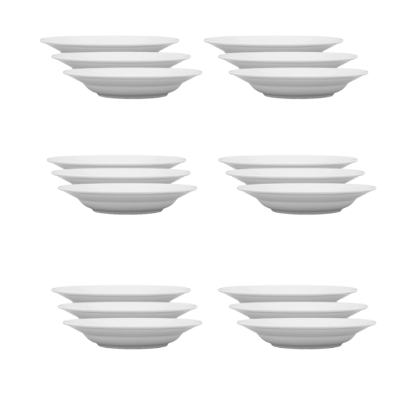 LUBIANA CORONA 0612 Talerz głęboki 22,5 cm x 60 sztuk  | biała porcelana 